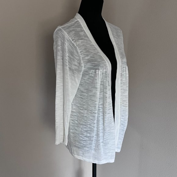Charter Club Linen Blend Cardigan Shrug - White - Size 0X - Picture 2 of 8
